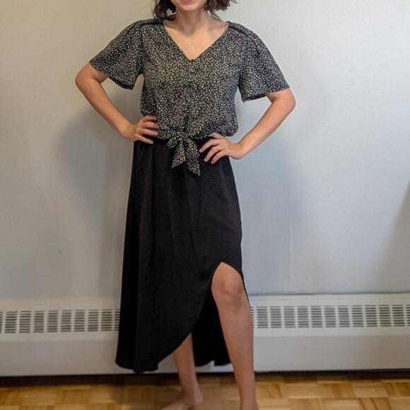 High-Waisted Wrap Midi Skirt - Picture 4 of 6